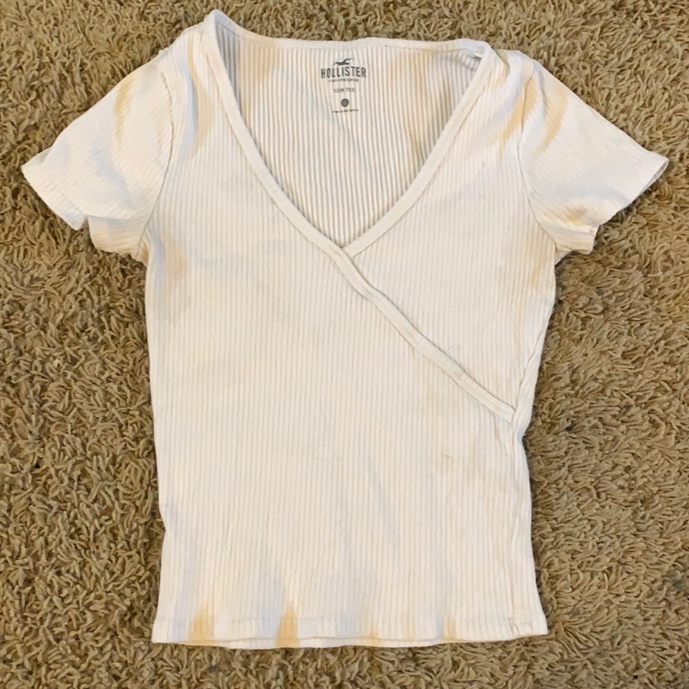 Hollister White Slim Tee